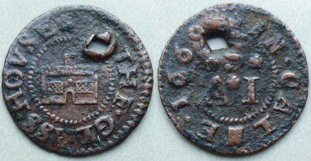 Calne, A S (I) AT THE GLASS HOVSE 1669 farthing Calne, A S (I) AT THE GLASS HOVSE 1669 farthing